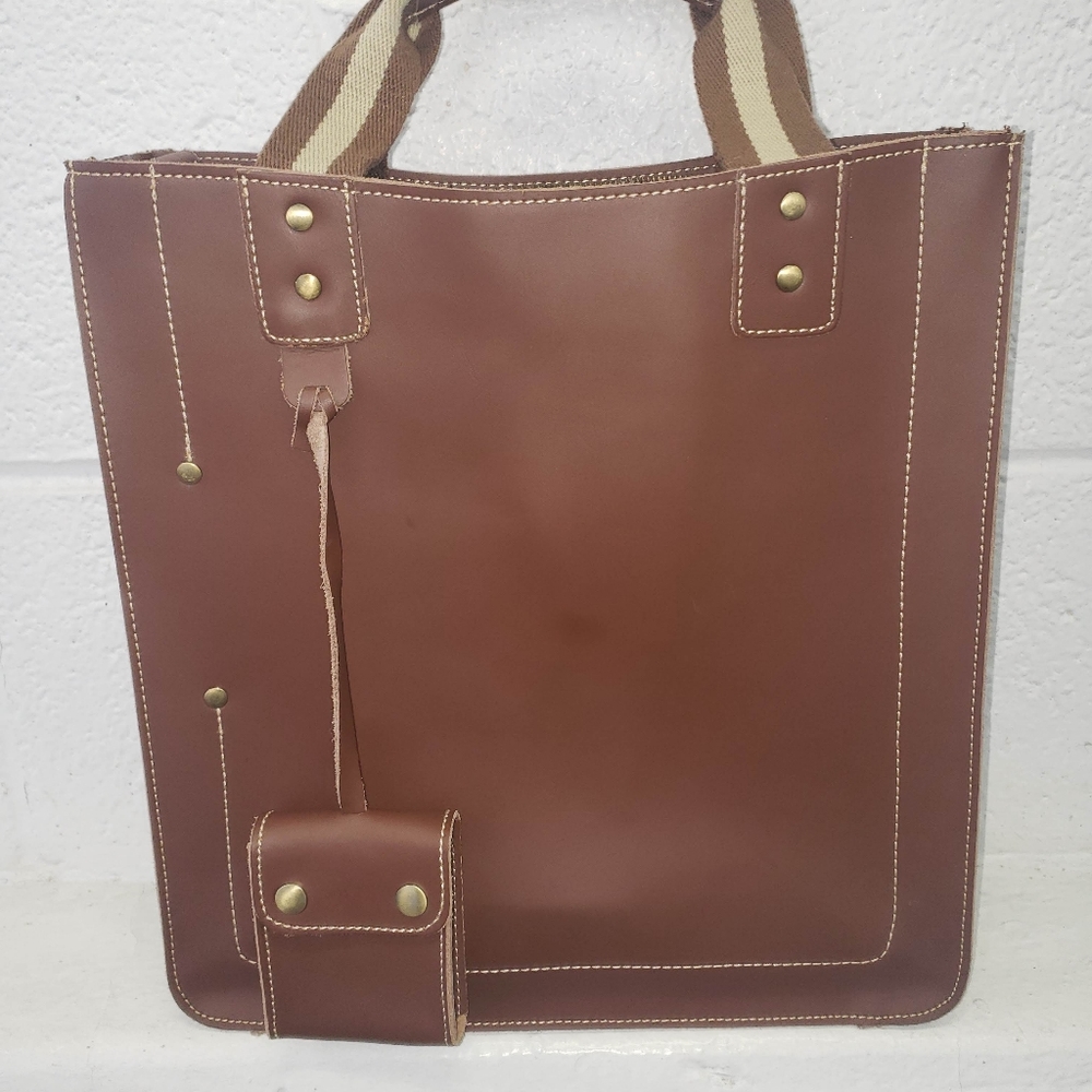 A.P.C Brown Leather Tote W/Wallet